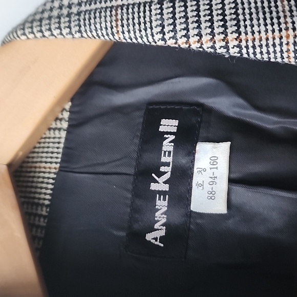 Vintage Anne Klein II Check Classic Boyfriend Style Blazer Jacket - Picture 5 of 8